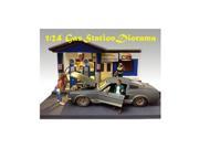 American Diorama 77729 Gas Station Diorama for 1 24 Diecast Models with Lights