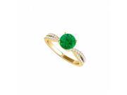 Fine Jewelry Vault UBUNR50843EAGVYCZE Criss Cross CZ Emerald Ring in 18K Yellow Gold Vermeil 32 Stones