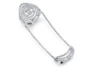 Palm Beach Jewelry 563369 1.69 TCW Micro Pave Cubic Zirconia Multi Row Knuckle Ring 0.925 Sterling Silver Size 9