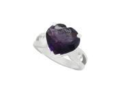 Fine Jewelry Vault UBRBYNRB4086AGAM Sterling Silver Ring With Heart Shaped African Amethyst