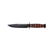 Fox Outdoor 15 147 Military Fighting Knife Black Straight Blade Saw Back