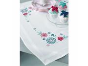 Vervaco V0154544 Modern Flowers Tablecloth Stamped Embroidery Kit 32 x 32 in.
