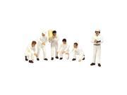 True Scale Miniatures 10AC07 F1 Pit Crew Figurines Classic Style White Set of 6 Piece for 1 18 Scale Models