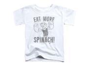 Trevco Popeye Eat More Spinach Short Sleeve Toddler Tee White Large 4T