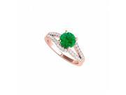 Fine Jewelry Vault UBUNR50851EP14CZE Split Shank Design Engagement Ring With CZ Emerald 28 Stones