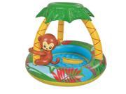 NorthLight 40 in. Inflatable Baby Swimming Pool with Palm Tree Sun Shade Monkey