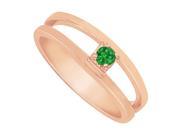 Fine Jewelry Vault UBUNR81355P14E Beautiful Emerald Mother Ring in Rose Gold 0.15 CT TGW