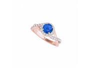 Fine Jewelry Vault UBUNR50886EP14CZS Criss Cross Halo Engagement Ring With Sapphire CZ 30 Stones