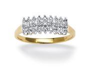 PalmBeach Jewelry 507247 1 7 TCW Round Diamond 18k Gold over Sterling Silver Engagement Anniversary Peak Ring Size 7