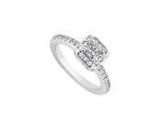 Fine Jewelry Vault UBJ7300W14CZ Cool CZ Engagement Ring in 14K White Gold