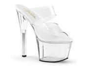 Pleaser SKY302VL_C_M 8 2.75 in. All Vegan Platform Two Band Slide Shoe Clear Size 8