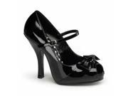 Pleaser ADO701LG_C_BG 7 2.75 in. Platform Slide Shoe with Holo Glitter Bottom Clear Black Size 7