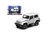 Greenlight 86057 2014 Jeep Wrangler Polar Limited Edition Bright White with Display Showcase 1 43 Diecast Car Model