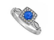 Fine Jewelry Vault UBUNR84679AGCZS Sapphire CZ Ring in 925 Sterling Silver 16 Stones