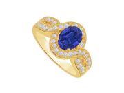 Fine Jewelry Vault UBUNR82546AGVY8X6CZS Sapphire CZ Twisted Shank Ring in Yellow Gold Vermeil 36 Stones