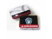 Rico Sporting Goods 138623 Milwaukee Brewers Men s Black Leather Tri fold Wallet