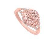 Fine Jewelry Vault UBNR84214P149X7DMG Morganite Diamonds Split Shank Halo Engagement Ring 20 Stones