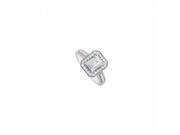 Fine Jewelry Vault UBNR8451114W14EC75CZ CZ Halo Engagement Ring in 14K White Gold 1.50 CT TGW
