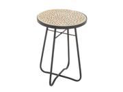 Benzara 45632 Metal Glass Round Side Table 16 in. W