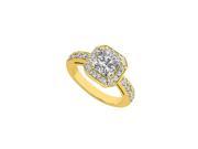 Fine Jewelry Vault UBJ2814AGVYCZ 2.5 CT CZ Halo Engagement Rings 18K Yellow Gold Vermeil