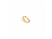 Fine Jewelry Vault UBU14YRD100CZPS1413 Created Pink Sapphire CZ Eternity Band 14K Yellow Gold 1 CT TGW 15 Stones