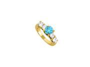 Fine Jewelry Vault UBUNR83561AGVYCZBT Awesome Jewelry Blue Topaz CZ Ring 2.25 CT TGW 4 Stones