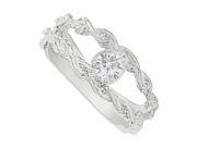 Fine Jewelry Vault UBNR81381W14D Conflict Free Diamond Mother Ring in 14K White Gold