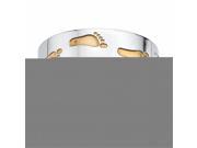 PalmBeach Jewelry 4711316 Stainless Steel Footprints in the Sand Two Tone Ring Sizes 6 16