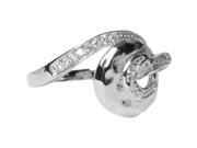 Dlux Jewels Sterling Silver Donut with Cubic Zirconia Ring Size 5