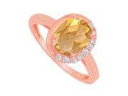 Fine Jewelry Vault UBNR83790P149X7CZCT Citrine CZ Engagement Ring in 14K Rose Gold 9 Stones