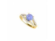 Fine Jewelry Vault UBUNR50851EY14CZTZ December Birthstone Tanzanite CZ Split Shank Ring 28 Stones