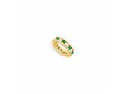 Fine Jewelry Vault UBUAGVYRD700CZE14125 7 CT Eternity Bands CZ Emerald Created in 18K Yellow Gold Vermeil