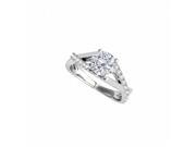 Fine Jewelry Vault UBNR50944EAGCZ Criss Cross CZ Engagement Ring in 925 Sterling Silver