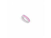 Fine Jewelry Vault UBUAGRD700PS14125 7ct Created Pink Sapphire Eternity Band in 925 Sterling Silver