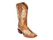 Ferrini 8129315085B Ladies Wild Flower Boot Antique Saddle S Toe Size 8.5B