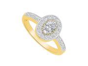 Fine Jewelry Vault UBNR83376AGVY7X5CZ CZ Oval Shaped Ring in Yellow Gold Vermeil