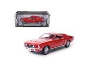 Greenlight 12821 1968 Ford Mustang GT 2 Plus 2 Fastback Red 1 18 Diecast Model Car