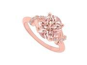 Fine Jewelry Vault UBNR84205P1410X8DMG Morganite Held in Bow Type Design With Diamond Accents 10 Stones