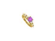 Fine Jewelry Vault UBNR50524AGVYCZAM Perfect Gift Amethyst CZ Ring 1.25 CT TGW 2 Stones