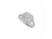 Fine Jewelry Vault UBNR50848EW14D Split Shank Halo Engagement Ring With Natural Diamond