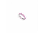 Fine Jewelry Vault UBU14WR300PS22615 Created Pink Sapphire Eternity Band 14K White Gold 3 CT TGW 20 Stones