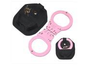 HC010381Pink Police Style Hinged Handcuffs Case Pink