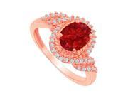 Fine Jewelry Vault UBUNR84204P148X6CZR Cool Ruby CZ Swirl Shape Ring in 14K Rose Gold 40 Stones