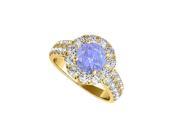 Fine Jewelry Vault UBUNR50847AGVYCZTZ Amazingly Attractive Gift Tanzanite CZ Halo Ring 11 Stones