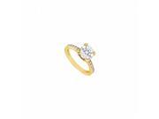 Fine Jewelry Vault UBJ7886AGVYCZ CZ Engagement Ring 18K Yellow Gold Vermeil 1 CT CZs