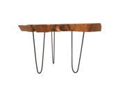 Benzara 39181 Teak Wood Metal Rustic Table 19 in. H