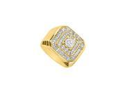 Fine Jewelry Vault UBM159Y14D Mens Diamond Ring 14K Yellow Gold 1.30 CT Diamonds 32 Stones