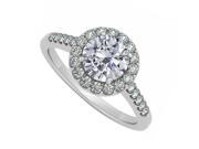Fine Jewelry Vault UBNR50345W14D Conflict Free Natural Diamonds Halo Engagement Ring in 14K White Gold