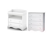 South Shore 3680A2 Heavenly Collection Changing Table 4 Drawer Chest Set Pure White