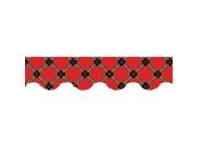 Teacher Created Resources TCR5658 Red Plaid Scalloped Border Trim